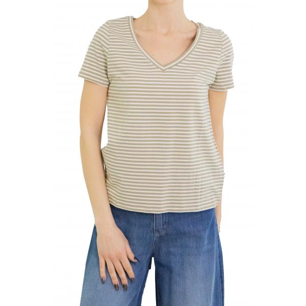 Maglia a righe con scollo a V Only